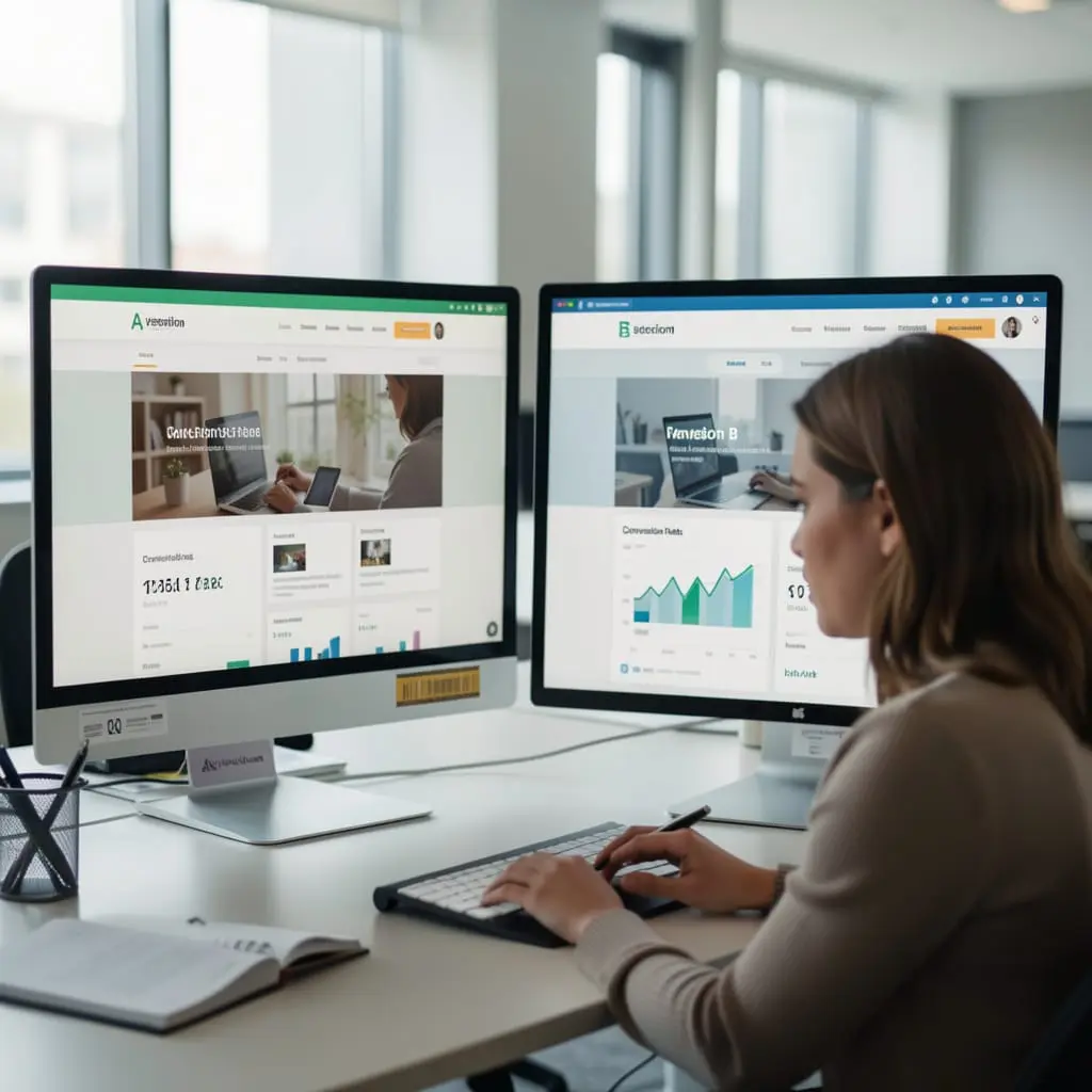 Comparaison entre deux versions d'une page web dans un test A/B.