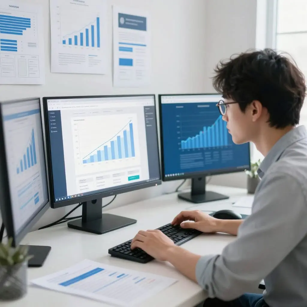 Tableau de bord montrant l'optimisation du taux de conversion d'un site web.