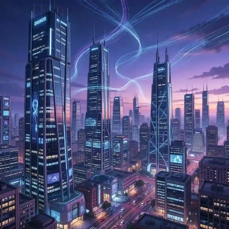 Représentation de la transformation des entreprises par l’intelligence artificielle.