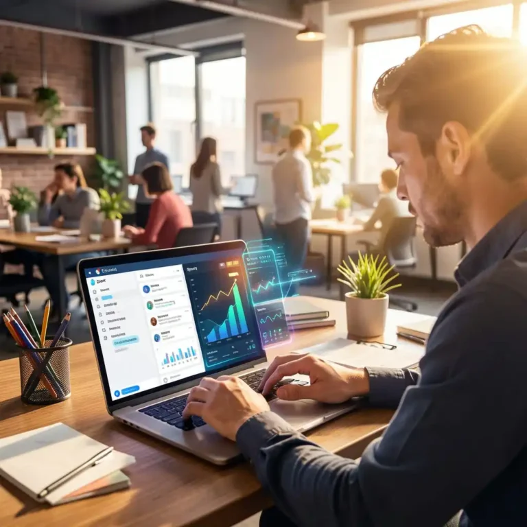 Illustration montrant comment utiliser ChatGPT pour développer une entreprise grâce à l’IA et aux analyses automatisées.