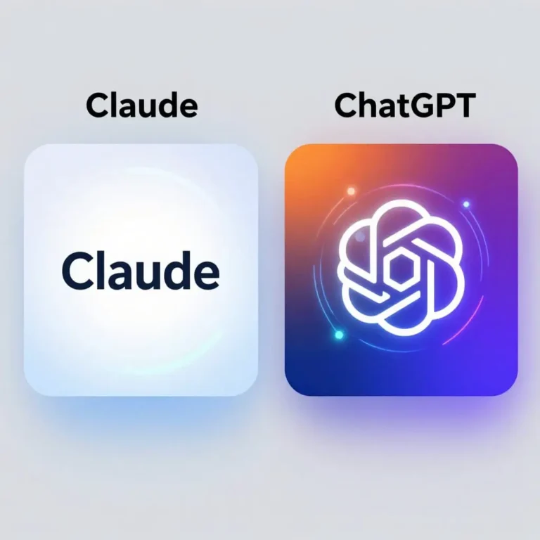 Comparaison visuelle entre Claude et ChatGPT pour choisir le meilleur outil d’intelligence artificielle en 2026.