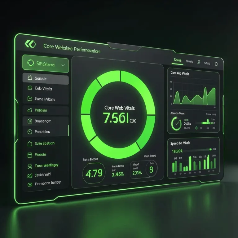 Illustration des Core Web Vitals et de l’optimisation des performances d’un site web