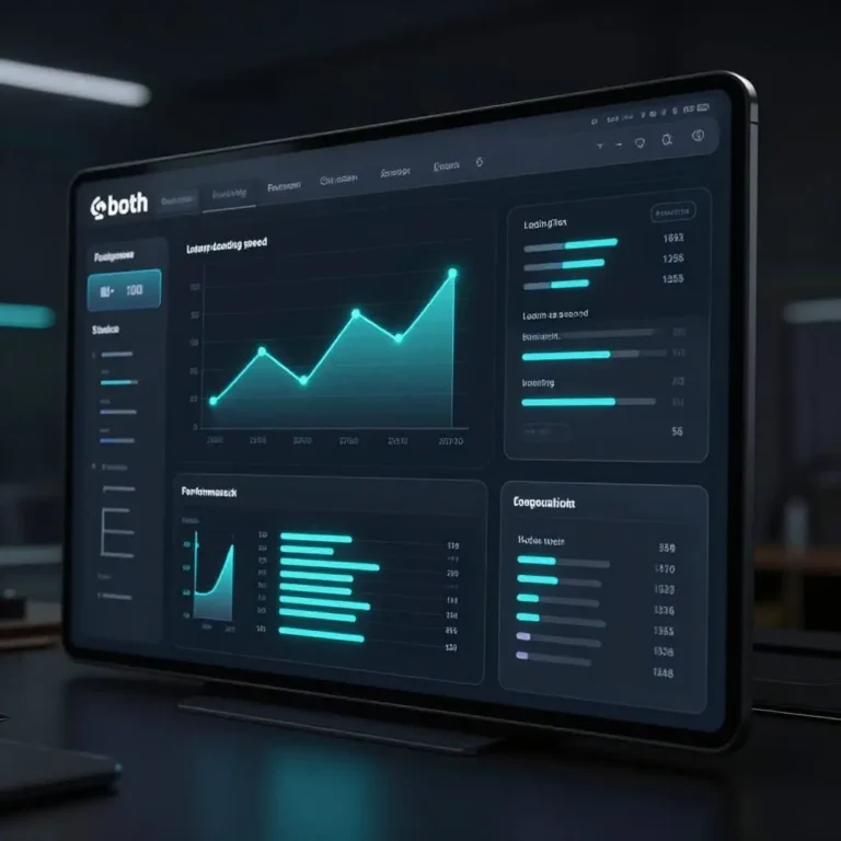 Illustration des Core Web Vitals et de l'optimisation des performances web.
