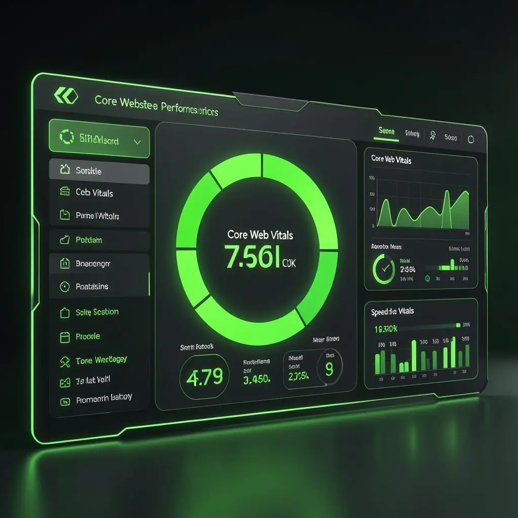 Illustration des Core Web Vitals et de l’optimisation des performances d’un site web