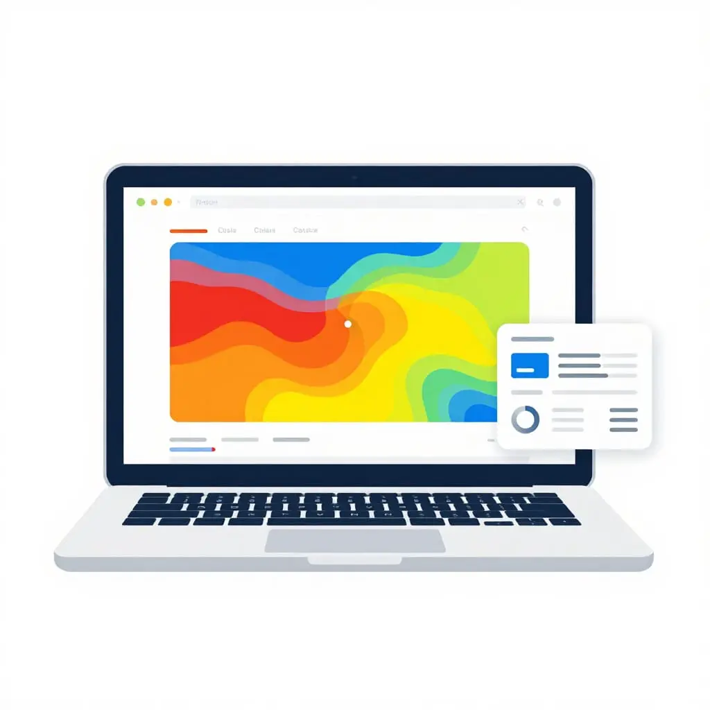 Illustration d'une heatmap utilisée pour analyser le comportement des utilisateurs.