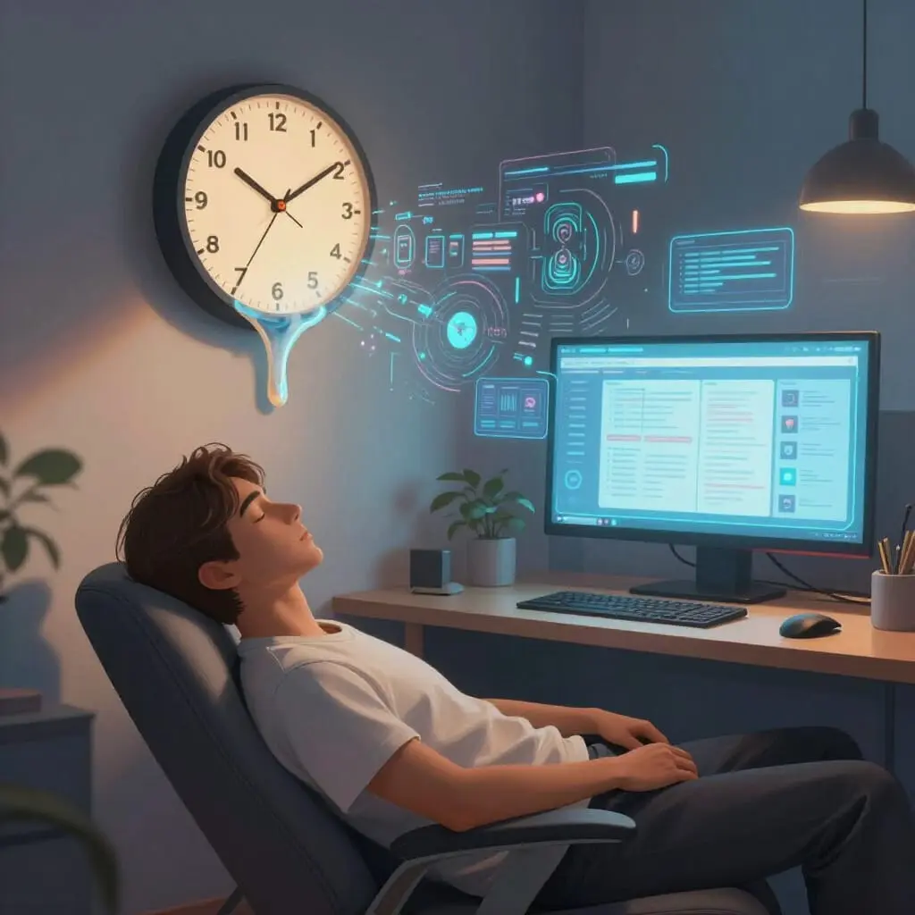 Illustration montrant comment l’intelligence artificielle permet de gagner plusieurs heures de travail chaque semaine.