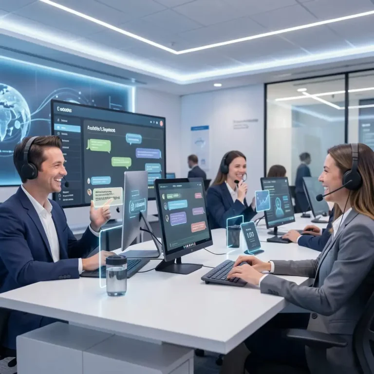 Centre de service client amélioré par l’intelligence artificielle.