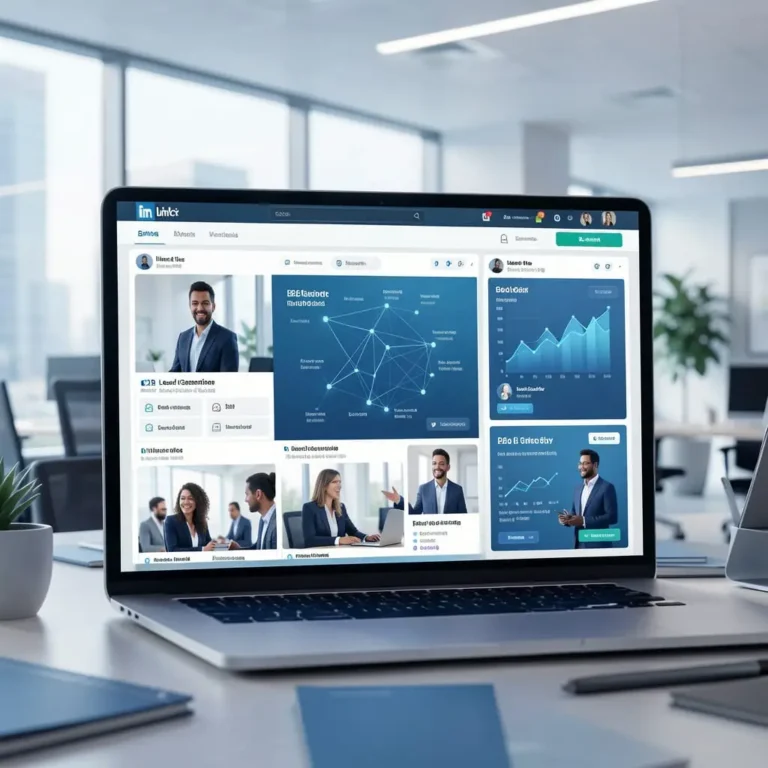 Illustration de LinkedIn Ads pour la génération de clients B2B.