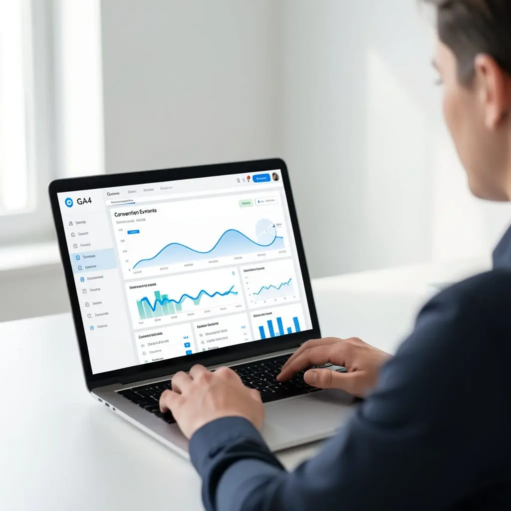 Tableau de bord de suivi des conversions avec Google Analytics 4.