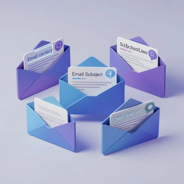 Illustration représentant des objets d'emails conçus pour augmenter le taux d'ouverture.