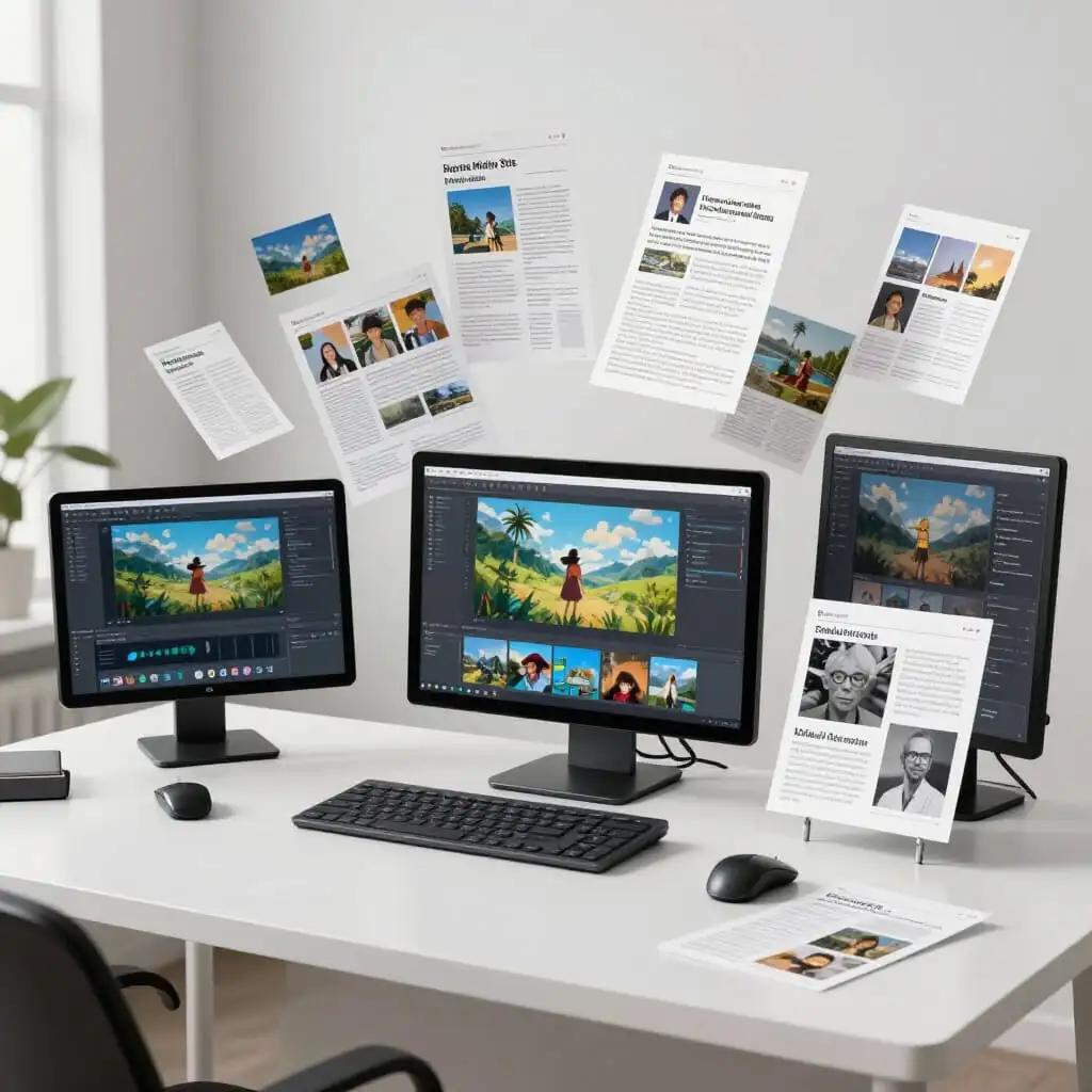 Illustration des meilleurs outils d’intelligence artificielle pour la création de contenu digital.