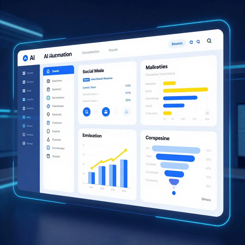 Illustration montrant des outils d’IA pour optimiser le marketing digital et les performances marketing.