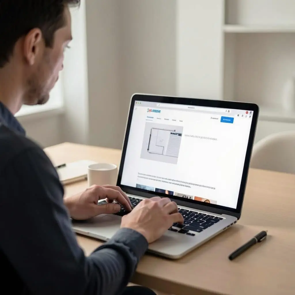 Illustration de la rédaction d’un article optimisé pour le SEO avec mots-clés et blogging