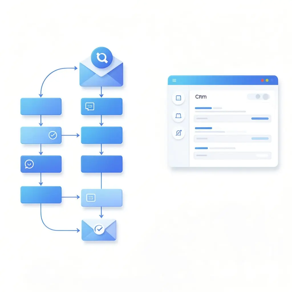 Illustration d'un scénario automatisé d'envoi d'emails marketing.